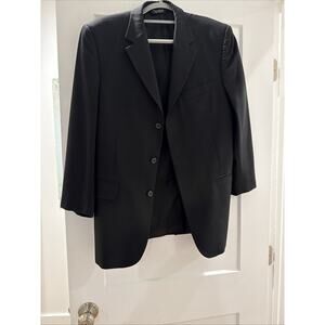 JOS A BANK Men's BLACK Gaberdine 100% Wool 3-BUTTON Sport Coat BLAZER Sz 40/R.